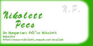 nikolett pecs business card